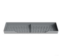 Magnetic Silicone Stove Mat 38cm Non-Slip Organizer(gray) | Strong magnetic adhesion, secure spice placement, fits flat curved tops, black gray colors, easy install