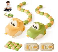 Magnetic Snake Game, Serpente Telecomandato con Luce Suono per 2 Giocatori | RC Snake Game con 16 Blocchi Magnetici 2 Teste 2 Adesivi Numerati, Ricaricabile - Giocattolo Serpente Interattivo per Bambini