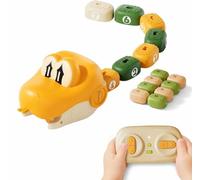 Magnetic Snake Game Toy Eating Itself, Remote Control Eating Snake Toys with Sound and Light, Interactive Parent-Child Competitive Game Race Car Toy for Kids Boys Girls, Family Games (Yellow)