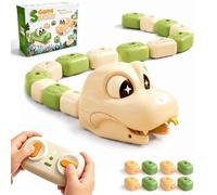 Magnetic Snake Game Toy Eating Itself,Remote Control Snake Game，Beige | Remote Control Eating Snake with Sound and Light,Interactive Parent-Child Competitive Race Car Toy for Boys & Girls