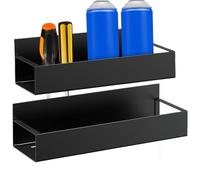 Magnetic Spray Can Holder - Spray Bottle Storage Rack | Wall Mounted Magnetic Tool Box Organizer for Garage & Workshop | Sturdy Paint Can & Machinery Cleaner Holder for Metal Surfaces, Black