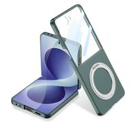 Magnetic Stand Case Compatible with Samsung Galax Z Flip 8 | Built in Screen Protector & 360° Rotatable Magnetic Ring Kickstand, Full Body Shockproof Phone Cover(Ye?il)