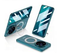 Magnetic Stand Hinge Case Compatible with Vivo X Fold 6 | Built in Hinge Protection & Screen Protector,360° Rotatable Magnetic Ring Kickstand, Full Body Shockproof Phone Cover(Ye?il)