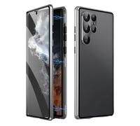 Magnetic Tempered Glass Double-Sided Phone Case for Samsung, Magnetic Tempered Glass Phone Case, All-Round Protection & Anti-Peeping Anti-Drop (For Samsung S25Ultra,Silver*Privacy)