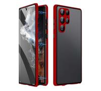 Magnetic Tempered Glass Double-Sided Phone Case for Samsung, Magnetic Tempered Glass Phone Case, All-Round Protection & Anti-Peeping Anti-Drop (For Samsung S25Ultra,Red*Privacy)