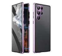 Magnetic Tempered Glass Double-Sided Phone Case for Samsung, Magnetic Tempered Glass Phone Case, All-Round Protection & Anti-Peeping Anti-Drop (For Samsung S23FE,Purple*HD)