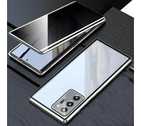 Magnetic Tempered Glass Double-Sided Phone Case for Samsung, S24 Ultra Magnetic Tempered Glass Double-Sided Phone Case (Silver,for Note10Plus)