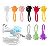 Magnetic Ties For Cords,10X Palm Shape Silicone Cable Organizers - Reusable Cable Straps For Workplace School Home, Book Markers, Fridge Magnets