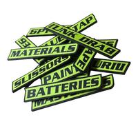 Magnetic Tool Box Labels, 3D Printed Reusable Tags & Organization Markers with Strong Hold, 12 Pieces Magnetic Label Set for Steel Tool Carts Drawers Cabinets Garage Storage Shelving Workshop