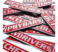 Magnetic Tool Box Labels, 3D Printed Reusable Tags & Organization Markers with Strong Hold, 12 Pieces Magnetic Label Set for Steel Tool Carts Drawers Cabinets Garage Storage Shelving Workshop