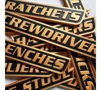 Magnetic Tool Box Labels, Durable 3D-Printed with Strong Magnet for Easy Tool Organization, Time-Saving Drawer Tags for Mechanics & DIYers - 12 Pack (Yellow)