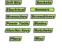 Magnetic Toolbox Labels, 12 Pack of Magnetic Tool Box Labels, Multipurpose Tool Boxs Tags, Reusable Magnet Tags for Garage Storage, Tool Chest, Carts, Drawers & Cabinets(Green)
