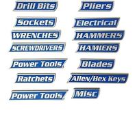 Magnetic Toolbox Labels, 12 Pack of Magnetic Tool Box Labels, Multipurpose Tool Boxs Tags, Reusable Magnet Tags for Garage Storage, Tool Chest, Carts, Drawers & Cabinets(Blue)