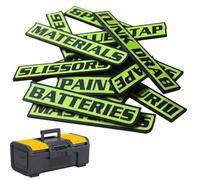 Magnetic Toolbox Labels - 12 pezzi Reusable Tool Box Organizer Labels | General Tools Box Organize Accessories | Tool Boxs Label Stickers | for Steel Carts Drawers Cabinets