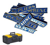 Magnetic Toolbox Labels - 12 pezzi Reusable Tool Box Organizer Labels | General Tools Box Organize Accessories | Tool Boxs Label Stickers | for Steel Carts Drawers Cabinets