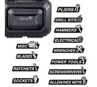 Magnetic Toolbox Labels 12-Piece Resin Drawer Tags12 个汽车工具箱标签磁贴，磁性工具箱标签，通用工