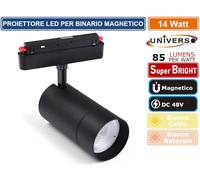 MAGNETIC TRACK LIGHT FARETTO LED MAGNETICO 14W NERO CRI≥90 APERTURA 24°