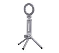Magnetic Tripod, alluminio Small Folding Tripod, 9,84 x 2,36 pollici, portatile Rotating Phone Holder, Lightweight Design, ideale per cellulare, smartphone, casa, palestra, allenamento, grigio/argento