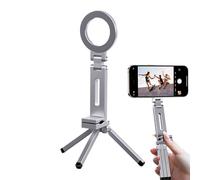 Magnetic Tripod Mount, Aluminum Mini Phone Stand, Folding Rotating Holder Clip, Lightweight Portable Travel Design, Adjustable Grip, Smartphone Home Studio, 9.84x2.36 inches