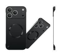 Magnetic Ultra Thin Frameless Matte Slim Case for iPhone 17 16 15 14 13 12 series, Compatible with Magsafe, Full Camera Protection Phone Case for Women Men (Black,for iPhone 15 pro max)