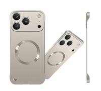 Magnetic Ultra Thin Frameless Matte Slim Case for iPhone 17 16 15 14 13 12 series, Compatible with Magsafe, Full Camera Protection Phone Case for Women Men (Gold,for iPhone 13 pro max)