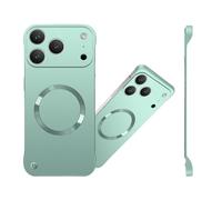 Magnetic Ultra Thin Frameless Matte Slim Case for iPhone 17 16 15 14 13 12 series, Compatible with Magsafe, Full Camera Protection Phone Case for Women Men (Green,for iPhone 13)