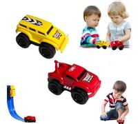 Magnetic Wall Climbing Toy Car, Magnetics Anti-Gravity Wall-Climbing Toy Car,Inertial Magnetic Levitation, Puzzle Decompression Toys,Gifts for Girls and Boys (Red+Yellow)