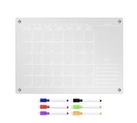 Magnetic Weekly Calendar - Transparent Planning Board, Smooth Dry Erase, Reusable Schedule Sheet, Monthly Organization Tracking, Secure Magnet Base Design For Display | Usage For Kitchen Planning