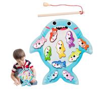 Magnetic Wooden Fishing Game, Fish Catching Games, Wood Fishing Game Fine Motor Skill Toy, Color Sorting Puzzle for Preschool Early Learning for 3-5 Years Old Kids