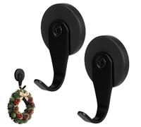 Magnetic Wreath Hanger - Heavy Duty | 2 Pack Iron Hooks for Metal Doors