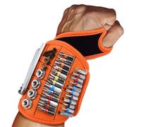 Magnetic Wristband, Breathable Tool Bracelet with Strong Magnets for Nails Screws Drill Bits Organizer Ideal for Electrician Garage Workshop Repair Home Projects Enthusiasts 51x12x1cm