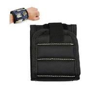 Magnetic Wristband Hand Tool Kit, Screw Storage Bracelet, Magnetic Nail-Holding Wristband - The Best Armband Tool for DIY Handymen, Perfect For Holding Screws, Nails, And Drill Bits (Black)