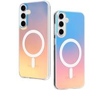 Magnetica Cover per Samsung Galaxy S25 Plus, Compatibile con MagSafe, Protezione Antiurto Graffi Custodia con Effetto Iridescente Protezione Anti-caduta Traslucida Opaca Retro Cellulare Case