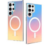 Magnetica Cover per Samsung Galaxy S25 Ultra, Compatibile con MagSafe, Protezione Antiurto Graffi Custodia con Effetto Iridescente Protezione Anti-caduta Traslucida Opaca Retro Cellulare Case