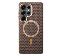 Magnetica Custodia Per Samsung Galaxy S26 Ultra/S26 Plus/S26, Custodia Protettiva For Obiettivo Con Cornice In Metallo Cover(Marrone,S26 Plus)