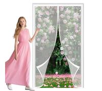 Magnetica per Zanzariera 110 x 247 cm Bianca Zanzariere Porte Chiusura Automatica, Facile da Installare per Porta Finestra Balcone Soggiorno, Bianco