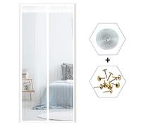 Magnetica per Zanzariera 140x260cm, Zanzariera Magnetica Finestra con Calamita Moschiera per Porte di Soggiorno Camera da Letto Casa - Bianco