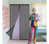 Magnetica per Zanzariera 97 x 202 cm Zanzariera Porta Finestra Tenda Nero Traspirante per Porte Finestra, Nero