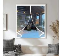 Magnetica Tenda Isolante Termico 122 x 54 cm Chiusura Automatica, Impermeabile Contro Freddo Antipolvere Copertura Termica per Tenda Adatto a Tutti I Tipi di Finestre, A