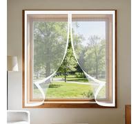 Magnetica Zanzariera 65 x 165 cm Autoadesiva Zanzariera Finestra Adesiva Maglia Fine, Facile da Installare per Finestre Qualunque Piccole Grandi, Bianco