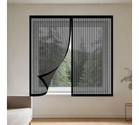 Magnetica Zanzariera 65 x 95 cm Chiusura Automatica Autoadesivo Rete Anti Zanzare Dimensione Fissa, Non Può Essere Tagliato per Tutti Terrazza Porte e Finestre, Nero