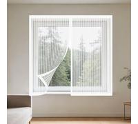 Magnetica Zanzariera 65 x 95 cm Chiusura Automatica Autoadesivo Rete Anti Zanzare Dimensione Fissa, Non Può Essere Tagliato per Tutti Terrazza Porte e Finestre, Bianco