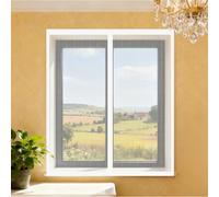 Magnetica Zanzariera 85 x 80 cm Autoadesiva Finestra Magnetica Traspirante Protezione Maglia Fine, Facile da Installare per Finestra Esterne Del Balcone, Bianco