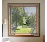 Magnetica Zanzariera 95 x 155 cm Autoadesiva Zanzariera Finestra Adesiva Maglia Fine, Facile da Installare per Finestre Qualunque Piccole Grandi, Grigio