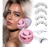 Magnetico con applicatore, aspetto naturale, riutilizzabile, confortevole, magnetico, senza colla, senza bisogno di eyeliner, magnetico naturale, confezione da 1 paio