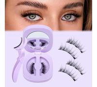 Magnetico con applicatore, aspetto naturale, riutilizzabile, confortevole, magnetico, senza colla, senza bisogno di eyeliner, magnetico naturale, confezione da 1 paio