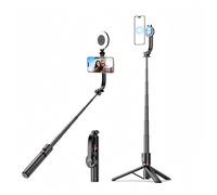 Magnetico Mini Allungabile Selfie Stick Treppiede Del Basamento con Luce di Riempimento Bluetooth Wireless Remote per iPhone 15 14 13 12 & Android