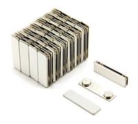 Magnetico Nome Distintivo Con Autoadesivo - Metallo Retro (45mm x 13mm) (Pacco