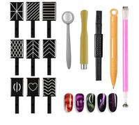 Magnetico per Unghie, 14 Pezzi Strumenti Magnetici per Unghie, 3D Magnetic Cats Occhi Polacco UV Gel Polish Nail Art Pen Magic Tool DIY, Nail Art Magnetico Stick Set Effetto Effetti Cat Eye