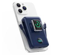 Magnetico Power Bank con Cavi Integrati per MagSafe, 10800mAh Wireless Caricatore Portatile QC4.0+25W PD Ricarica Rapida USB C Batteria Esterna con LED Display per Apple Watch/iPhone 16/15/14/13/12